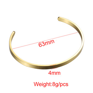 Wholesales Stainless Steel Jewelry Custom Men Women <strong>Silver</strong> 63mm Gold Plated Cuff <strong>Bracelet</strong> <strong>Bangles</strong> - Product Image 2