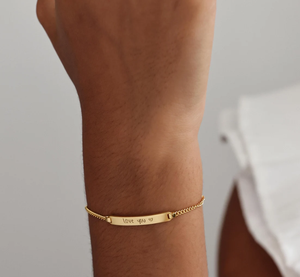 Braccialetto di <span class=keywords><strong>San</strong></span> <span class=keywords><strong>Valentino</strong></span> regalo di moda con citazione di gioielli Skinny Bar personalizzato scritto <span class=keywords><strong>a</strong></span> mano Jietao con scritta <span class=keywords><strong>a</strong></span> mano braccialetto di moda ipoallergenico - Product Image 3