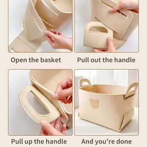 Quà tặng khuyến mãi: Giỏ lưu trữ nỉ có thể gập lại cho quà tặng, đồ ăn nhẹ, đồ chơi và nhiều thứ khác-Dễ dàng mang theo & lưu trữ - Product Image 5