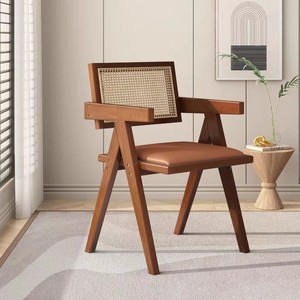 Sedia da Pranzo Multifunzionale in Legno Massello con <span class=keywords><strong>Spugna</strong></span> ad Alta Elasticità, Poltrona Casual Stile Wabi-Sabi <span class=keywords><strong>per</strong></span> Soggiorno, Bar, Hotel - Product Image 3