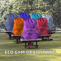 Sac de sport personnalisé en polyester écologique avec cordon de serrage, motif dessin animé, imperméable, avec poignée en corde