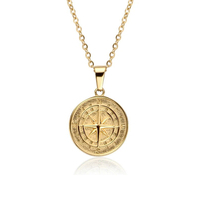 Gemnel Antique Bijoux Starburst Coin Pendentif Collier Plaqué Or Géométrique de 925 En Argent Sterling pour Homme Colliers Femmes