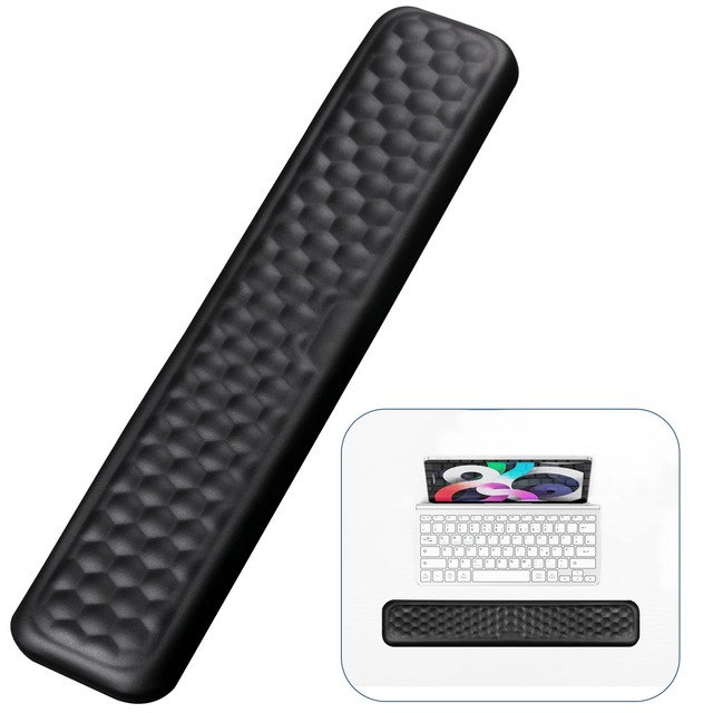 Keyboard Wrist Rest,keyboard Pad Upgrade Enlarge Gel Memory Foam Set Keyboard Rest Cushion Support for Office, Black