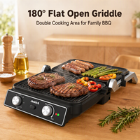 Nouvelle presse à panini électrique 2200W pour grillades de steak, 220-240V 50/60Hz, double chauffage uniforme, pour petit-déjeuner, usage domestique