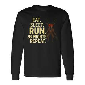Eat Sleep Run 99 Nights Repeat Deer T-shirt à manches longues - Product Image 1