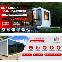 Pod de Glamping Éco-Touristique Moderne et Bureau/Studio Préfabriqué pour Jardin, Maison Mobile Type Cabine Apple