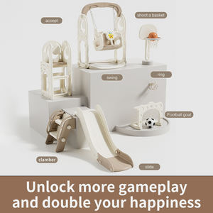 Toboggan intérieur multifonctionnel en HDPE pour enfants, avec marches antidérapantes, idéal pour garçons et filles, parfaits pour parcs, jardins, centres commerciaux et usage public. - Product Image 5