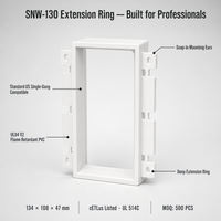 Boîte de jonction électrique 3 modules SNW-130 en PVC ignifuge, homologuée CETLus pour l'extension de câblage aux normes américaines