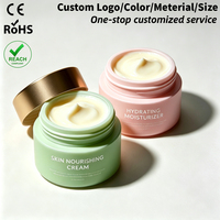 Conteneur d'emballage cosmétique rond en acrylique bleu de qualité supérieure, personnalisé, 20g 30g 50g 100g, à double paroi, pour crème pour le visage, soins de la peau
