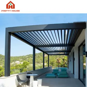 Modern Design Bioclimatic Awning Cover Waterproof Louvre Roof Louver Gazebo Outdoor Aluminum Pergola