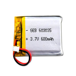 Flat Li-ion battery 603035 600 mAh <span class=keywords><strong>3</strong></span>,7 V lipo with PCM - Product Image 1