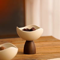 Poterie de style médiéval en forme de fleur, plat à collation, bol à fruits secs, pour la maison, le salon, la table basse, le thé, porte-bougie en céramique