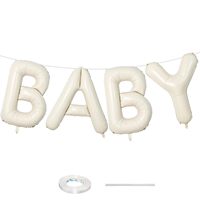 Ballons en Mylar blanc crème avec lettres « OH BABY ONE OH BOY GIRL » pour la fête prénatale, le 1er anniversaire et la révélation du sexe