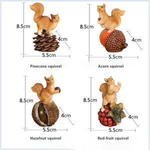 Ornements <span class=keywords><strong>de</strong></span> décoration d'<span class=keywords><strong>animaux</strong></span> <span class=keywords><strong>de</strong></span> jardin en résine 3D personnalisés modernes écureuil mignon scandinave - Product Image 1