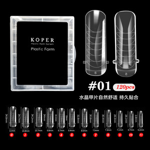 120 pièces de formes à ongles pour extensions, formes <span class=keywords><strong>ballerine</strong></span> et amande, autocollants préformés avec échelle de mesure pour ongles en acrylique - Product Image 4