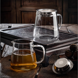 Jarra de té de vidrio transparente, cuerpo recto, gran capacidad, para la ceremonia del té, taza de preparación de té - Product Image 3