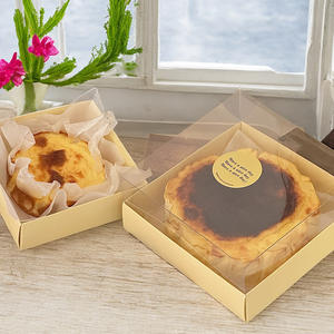 Custom logo Printing <strong>Basque</strong> Cheesecake Wave Cake Packing Box Biodegradable Folding <strong>White</strong> Cardboard With Lid - Product Image 2