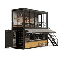 Maison conteneur de luxe personnalisée de 10 pieds ou 20 pieds, design de café préfabriqué élégant