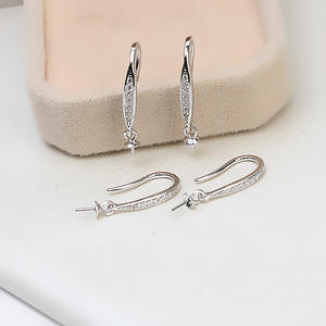 Pendientes de Plata S925 con Estilo Simple Esmerilado para Mujer, 7-8 Perlas, Componentes de Joyería Personalizados, Accesorios de Bricolaje, Bandeja Vacía - Product Image 4