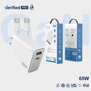 Chargeur mural TKT PD 65W à double port Type-C, charge rapide, GaN, lumière LED, QC3.0, USB, chargeur universel rapide, <span class=keywords><strong>adaptateur</strong></span> pour téléphone portable - Product Image 1