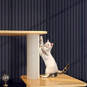 Arbre à chat de luxe en bois massif avec capsule spatiale, plateforme de saut, structure d'escalade, griffoir et condo pour chat, mobilier pour animaux de compagnie - Product Image 5