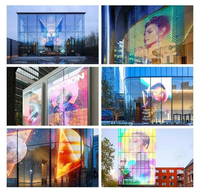 Film LED transparent souple P8 haute luminosité pour vitrine de centre commercial