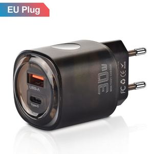 อะแดปเตอร์ชาร์จเร็วสำหรับเดินทางในสหรัฐอเมริกา/ยุโรป 30W USB+Type-c ช่องเสียบคู่ รองรับ PD ขายส่ง - Product Image 6