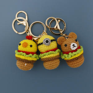 Peluche hamburger animal crochetée à la main, adorable animal alimentaire amigurumi, poupée personnage hamburger kawaii, cadeau amusant pour enfants adultes anime - Product Image 3