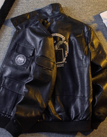 Blouson cargo décontracté américain HPCP pour homme, coupe ample, en polaire chaude pour l'hiver, en PU, avec fermeture éclair