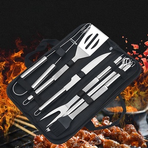 Ensemble d'outils de barbecue en acier inoxydable résistant à la rouille et compatible lave-vaisselle avec sac de transport pour la cuisine et le camping - Product Image 3