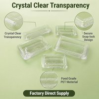 Boîte en PET transparente de qualité alimentaire, emballage en blister pour fruits, légumes, salades, desserts, à emporter