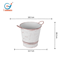 Pot de fleurs suspendu en métal de 0,9 gallon avec crochet amovible pour balcon et jardin