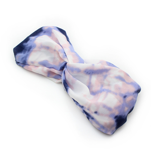 De las mujeres de la moda accesorios para el <span class=keywords><strong>pelo</strong></span> Tie-dye cintas de tela Cruz Corea tocado retorcido diademas para chicas - Product Image 6