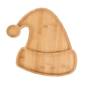 Plato decorativo de Navidad de lujo, bandeja de madera para servir con sombrero de adorno, Material de mármol para decoración del hogar para bodas, Ramadanes - Product Image 1