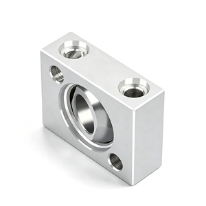 อะไหล่อุปกรณ์อัตโนมัติ บล็อกหน้าแปลนอะลูมิเนียมอัลลอยด์ ผลิตด้วยเครื่อง CNC สีน้ำเงินดำเคลือบอะโนไดซ์ - Product Image 5