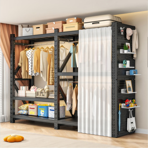 Porte-vêtements ouvert <span class=keywords><strong>à</strong></span> assembler avec tringle de suspension, de qualité supérieure, pour rangement de garde-robe et présentation de vêtements, disponible <span class=keywords><strong>en</strong></span> gros direct usine - Product Image 1