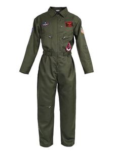 Disfraz Retro <span class=keywords><strong>de</strong></span> Piloto Americano Verde para Adultos, Uniforme <span class=keywords><strong>de</strong></span> Piloto Maverick para Halloween, Personalizado - Product Image 5