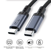 Cable USB 4.0 Tipo-C de Función Completa al por Mayor, Trenzado de Nailon, Conductor de Cobre Puro, 40Gbps, 8K60Hz, Carga Rápida PD240W
