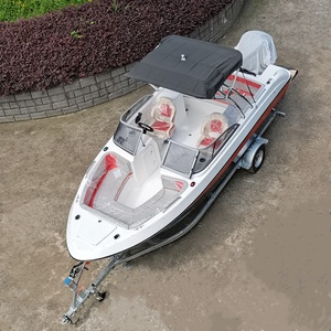 Bateau de sport en fibre de verre de 22 pieds avec moteur hors-bord <span class=keywords><strong>4</strong></span> temps de 150 CV, longueur de 6,2 <span class=keywords><strong>m</strong></span>, bateau de pêche familial pour 7-8 personnes, bateau rapide - Product Image 1