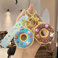 Großhandel 3D Süße Donut Kawaii Lebensmittel Dessert Weicher PVC Schlüsselanhänger Charm Anhänger für Party Souvenirs Geschenkshop Merchandise