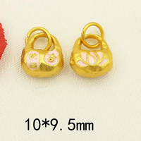 Nouveau Pendentif Chrétien Chinois Porte-Bonheur en Laiton Plaqué Or 18K avec Zircon et Émail Coloré, Motif Cheval à Bascule et Poisson Rouge pour Femme - Vente Chaude P91