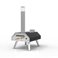 Four à pizza à bois rotatif manuel multi-combustible pour l'extérieur Four à pizza à granulés de bois portable en acier inoxydable