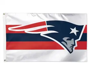 2023 grosir kustom bendera sepak bola Amerika 3x5 kaki poliester NFL iklan Inggris baru Patriot spanduk bendera kejuaraan