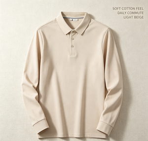 Men's Slim Fit Solid Color <strong>Long</strong> <strong>Sleeve</strong> Shirts Breathable Knitted Spandex/Polyester Collared <strong>Tops</strong> Casual Business <strong>Golf</strong> - Product Image 3