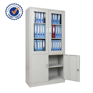 ตู้เก็บเอกสารเหล็กสำนักงานแบบบานเปิดกระจก - Product Image 1