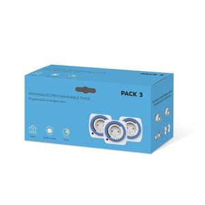 Temporizador analógico de 24 horas, mini, para 1 toma con interruptor, paquete de 3; ideal para programar el encendido y apagado de - Product Image 1