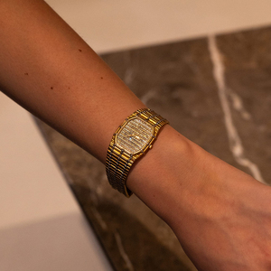 Reloj de cuarzo de dos tonos con esfera cuadrada, pulsera con indicador de fecha para uso diario - Product Image 6