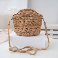 Sac Tendance 2024 femmes paille petit sac à main téléphone portable tricot à la main coton Crochet sacs