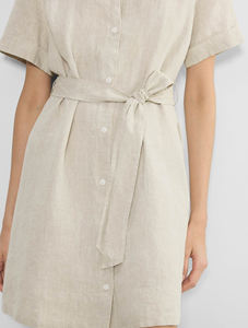 <span class=keywords><strong>Abito</strong></span> casual estivo in cotone e <span class=keywords><strong>lino</strong></span> stile vintage <span class=keywords><strong>con</strong></span> decorazioni a bottoni, traspirante, lunghezza al ginocchio. - Product Image 3