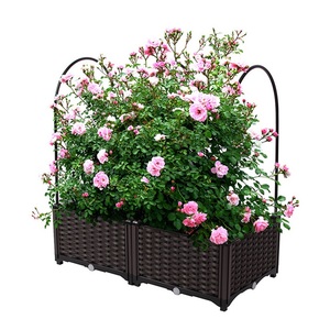 PP Amazon Người Bán Nóng <span class=keywords><strong>DIY</strong></span> Wicker Vườn Giường <span class=keywords><strong>Planter</strong></span> Hộp Với Trellis Cho Rau Quả Tươi Thảo Mộc Hoa - Product Image 1